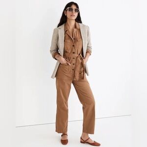 Madewell Long Sleeve Tie Waist Fatigue Jumpsuit XXS
